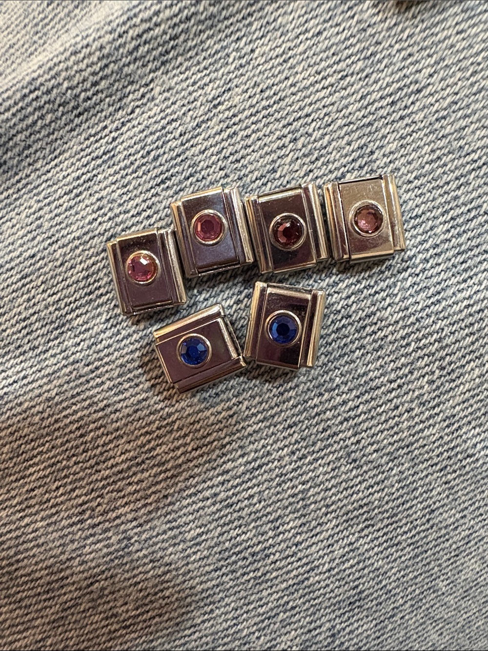 Nomination vintage Italian charmSilver-Tone Rectangular Studs /each one apart
